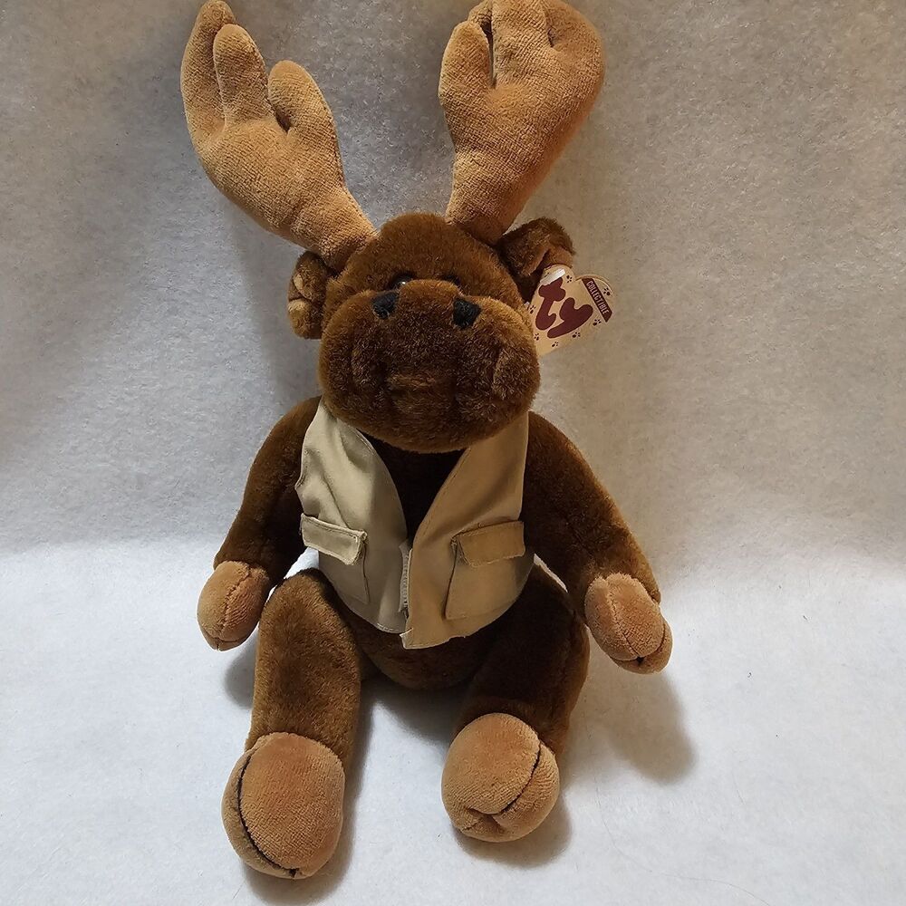 Ty MONTGOMERY Moose 15” Jointed Plush Attic Treasures Collection 1999 With Tag